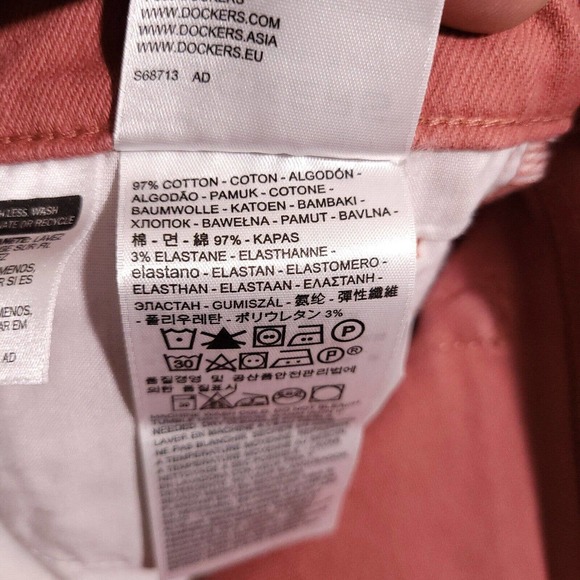 Dockers Jeans Womens 8‎ Pink Mid Rise Skinny 31X26 Casual Denim Stretch Trousers - Picture 11 of 13